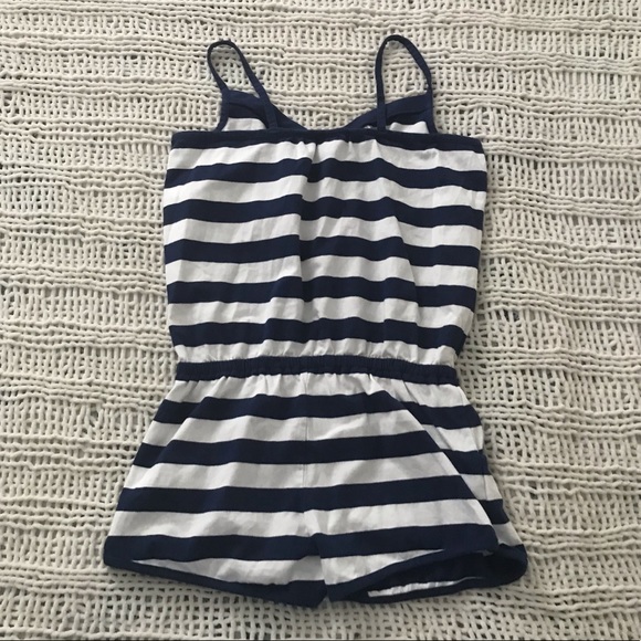 🧡 Striped white and navy blue romper - Picture 2 of 3